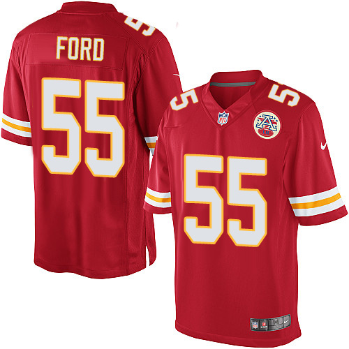 Men's Limited Dee Ford Nike Jersey Red Home - #55 NFL Kansas City Chiefs